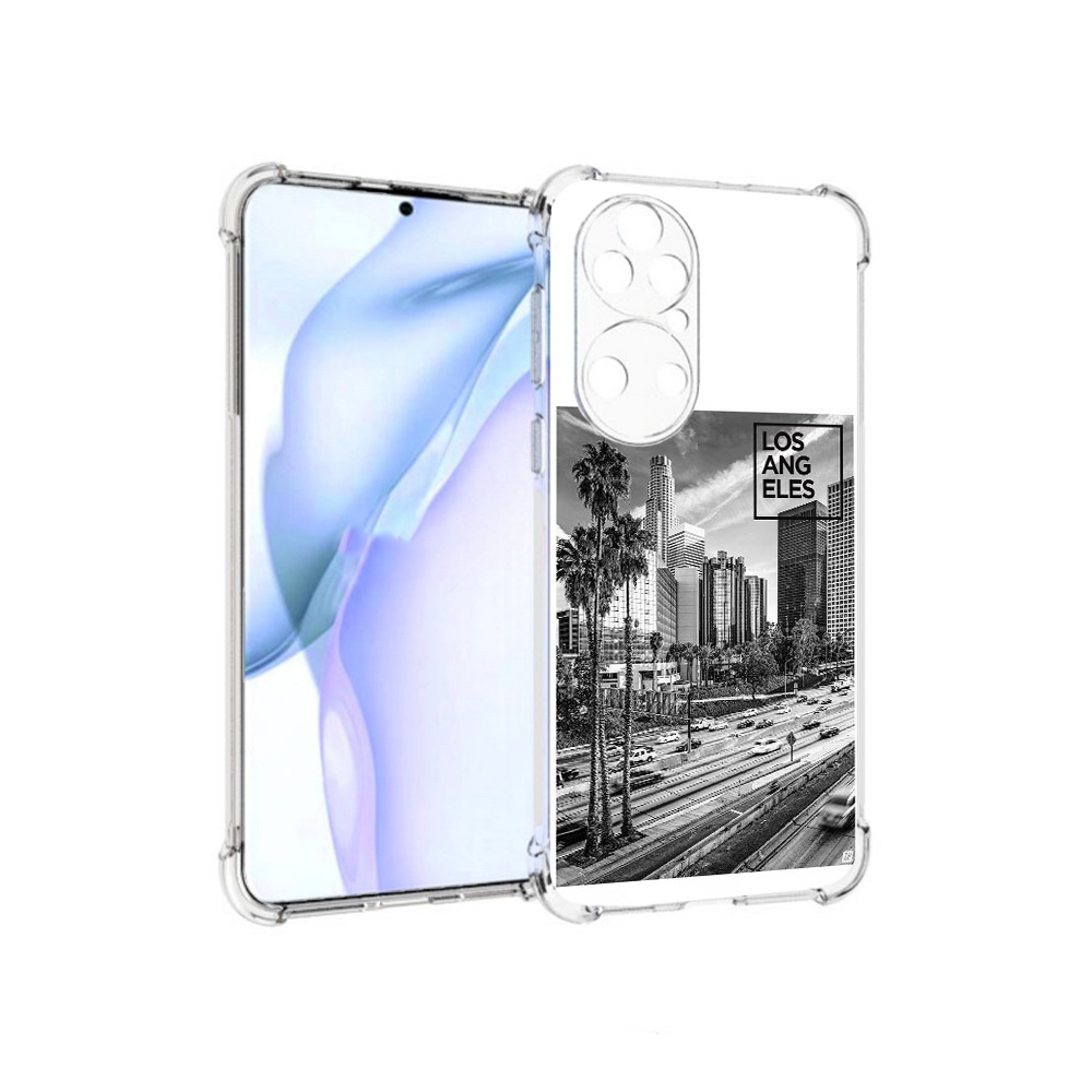 

Чехол MyPads Tocco для Huawei P50 черно белый лос анджелес, Прозрачный, Tocco