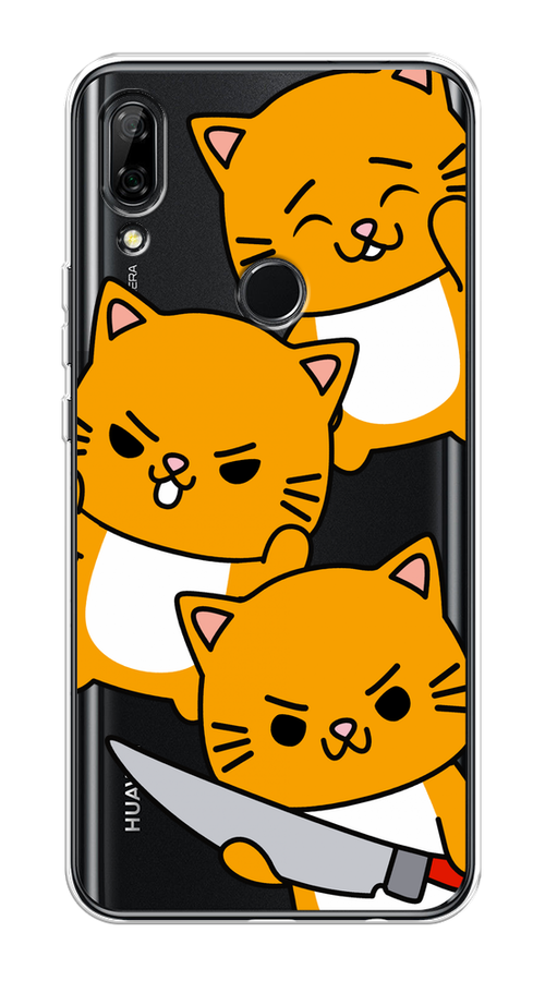 

Чехол на Honor 9X/Huawei P Smart Z "Опасные котики", Оранжевый;серый;белый, 69450-1