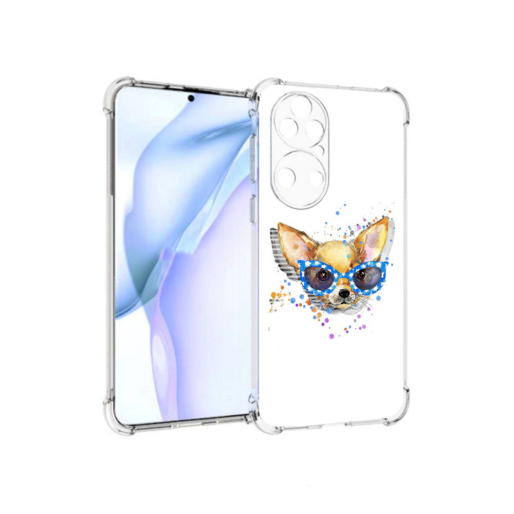 

Чехол MyPads Tocco для Huawei P50 чихуа-хуа в очках, Прозрачный, Tocco