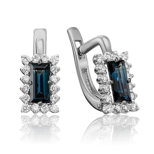 

Серьги из белого золота с сапфиром/бриллиантом PLATINA jewelry 02-0904-00-105-1120-30, 02-0904-00-105-1120-30