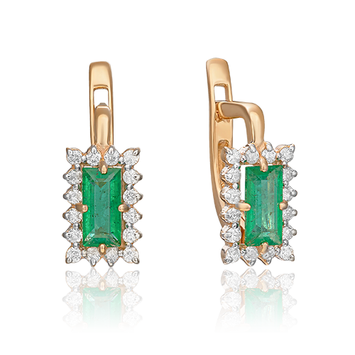 

Серьги из красного золота с бриллиантом/изумрудом PLATINA jewelry 02-0904-00-106-1110-30, 02-0904-00-106-1110-30