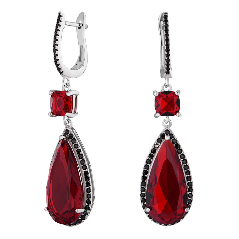 

Серьги из серебра с синтетическим гранатом/фианитом ЮВЕЛИР КАРАТ A2958E3GA, A2958E3GA