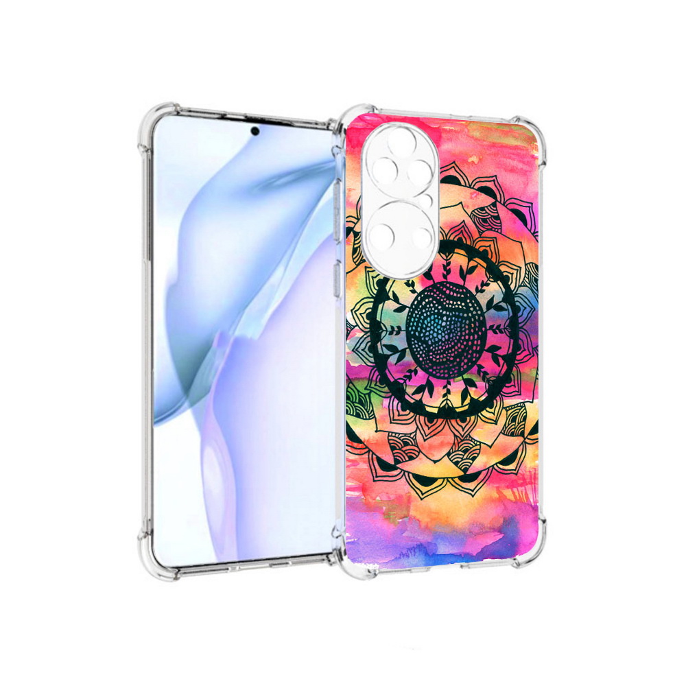 

Чехол MyPads Tocco для Huawei P50 яркая абстракция круглый цветок, Прозрачный, Tocco