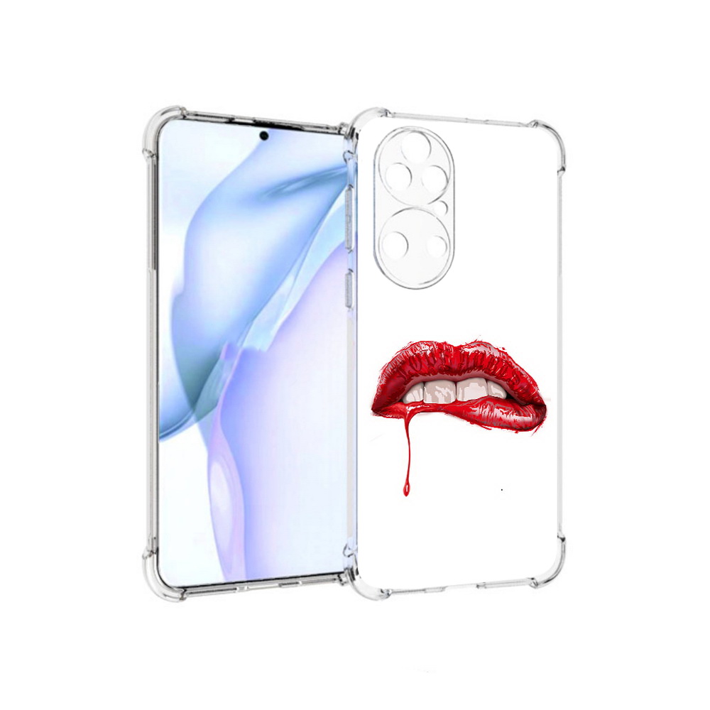 

Чехол MyPads Tocco для Huawei P50 яркие красные губы, Прозрачный, Tocco