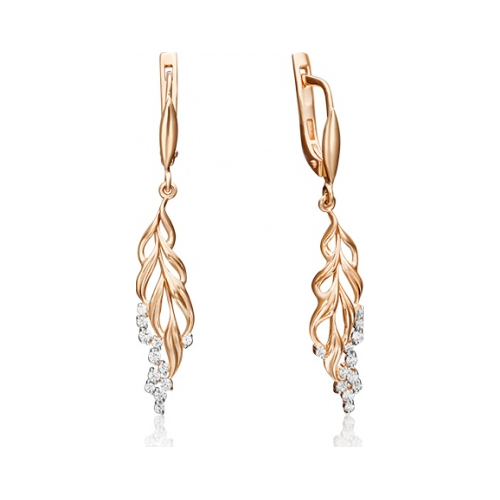 

Серьги из красного золота с фианитом PLATINA jewelry 02-3085-00-401-1110-23, 02-3085-00-401-1110-23