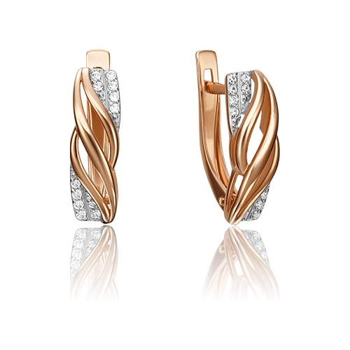 

Серьги из красного золота с фианитом PLATINA jewelry 02-3485-00-401-1110-23, 02-3485-00-401-1110-23