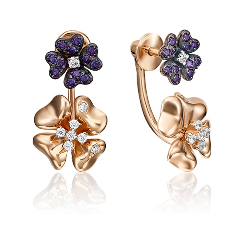 

Серьги из красного золота с фианитом PLATINA jewelry 02-3567-01-404-1110-24, 02-3567-01-404-1110-24