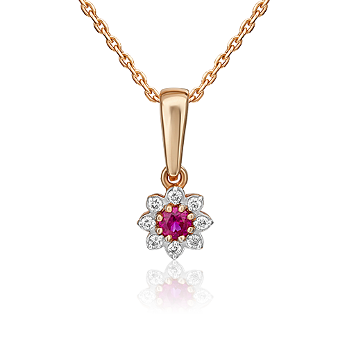 

Подвеска из красного золота с рубином/бриллиантом PLATINA jewelry 03-0042-00-107-1110-30, 03-0042-00-107-1110-30