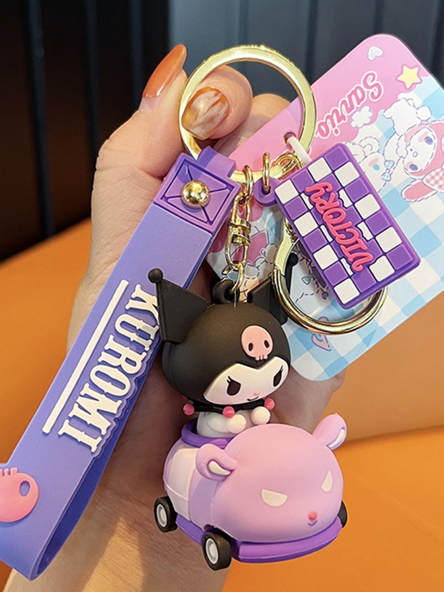 

Брелок женский STAREX Kuromi Victory на медведе фиолетовый, Разноцветный, Kuromi Victory на медведе