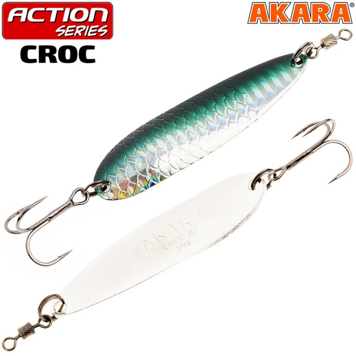 

Блесна колеблющаяся Akara Action Series Croc 85, 32 г, цвет AB56, Серый