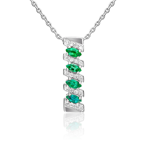 

Бегунок из белого золота PLATINA jewelry 03-0087-00-106-1120-30, бриллиант/изумруд, 03-0087-00-106-1120-30