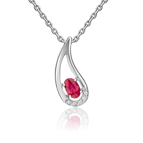 

Подвеска из белого золота с рубином/бриллиантом PLATINA jewelry 03-0089-00-107-1120-30, 03-0089-00-107-1120-30