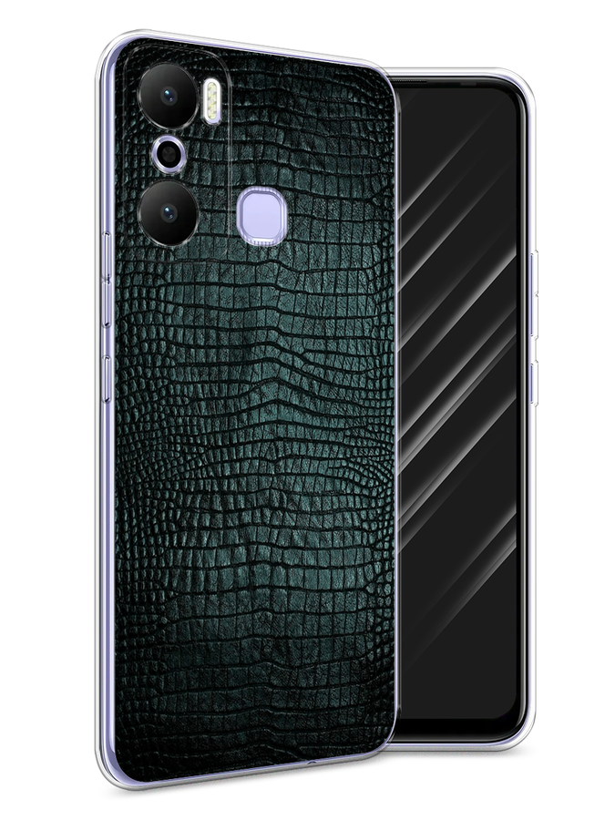 

Чехол Awog на Infinix Hot 20 Play "Черная змея", Черный;серый;голубой, 3103550-3