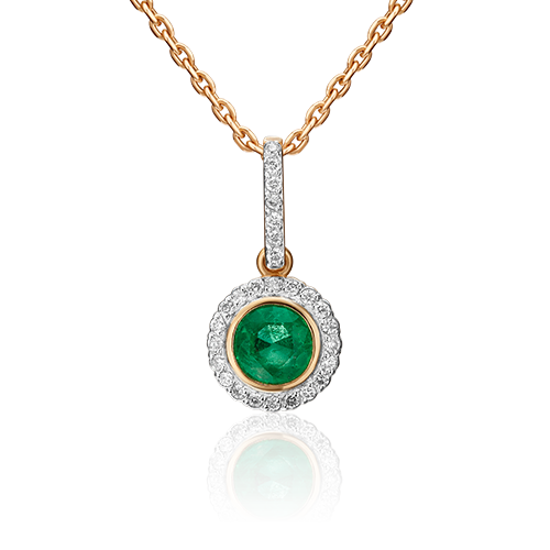

Подвеска из красного золота с изумрудом/бриллиантом PLATINA jewelry 03-0409-00-106-1110-30, 03-0409-00-106-1110-30