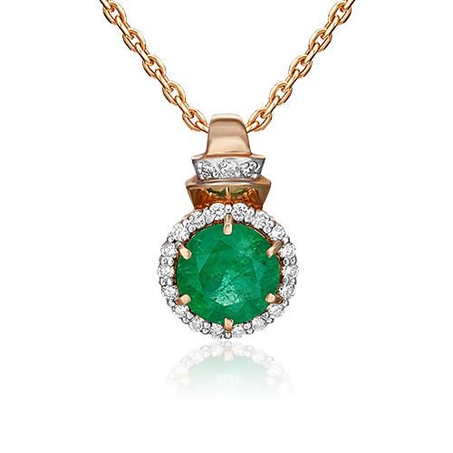 

Подвеска из красного золота с изумрудом/бриллиантом PLATINA jewelry 03-0414-00-106-1110-30, 03-0414-00-106-1110-30