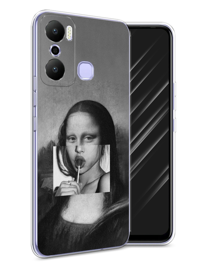 

Чехол Awog на Infinix Hot 20 Play "Mona Lisa sucking lollipop", Серый, 3103550-9