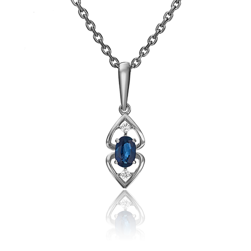 

Кулон из белого золота PLATINA jewelry 03-0495-00-105-1120-30, сапфир/бриллиант, 03-0495-00-105-1120-30
