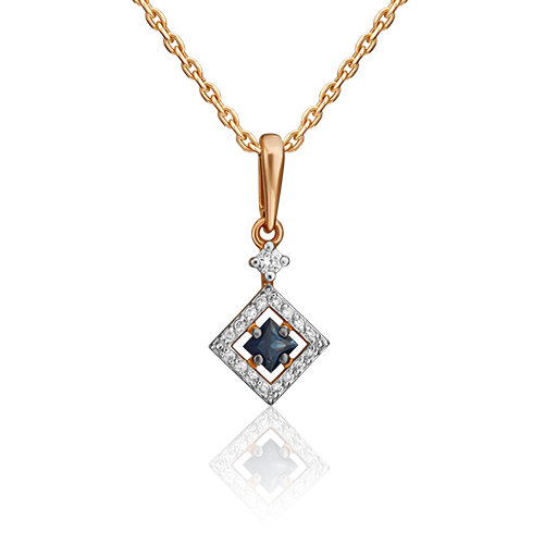 

Кулон из красного золота PLATINA jewelry 03-0506-00-105-1110-30, сапфир/бриллиант, 03-0506-00-105-1110-30