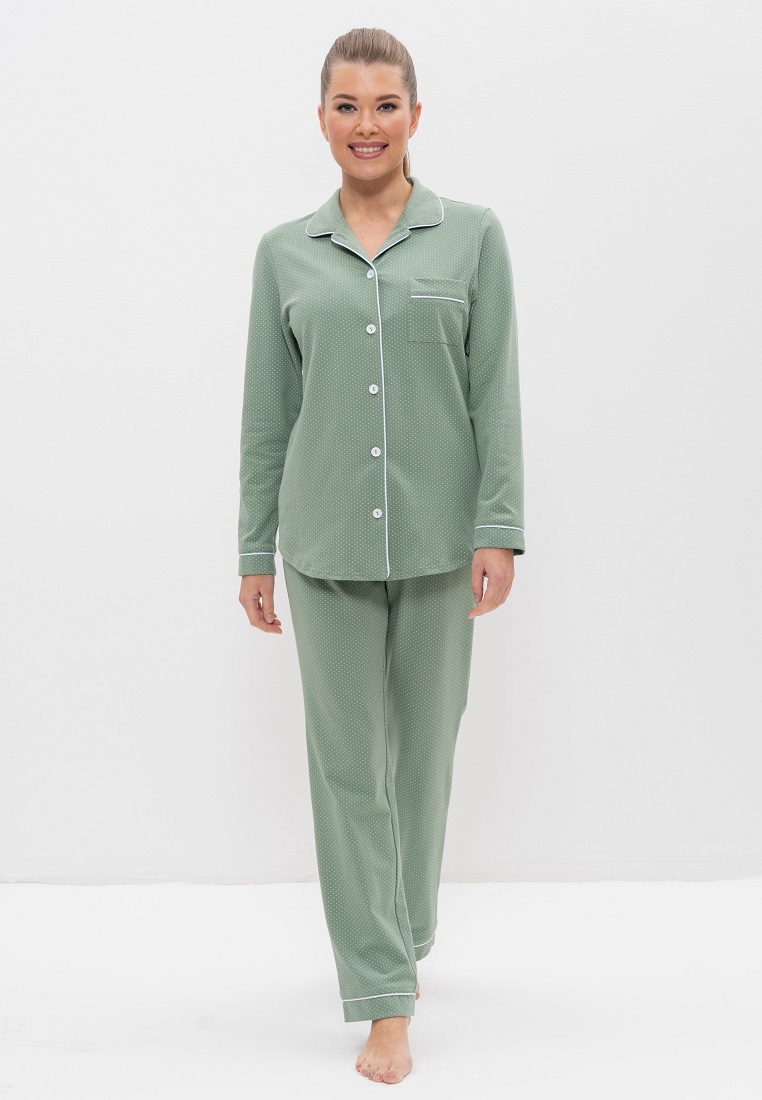 Пижама женская CLEO 1127 зеленая 56 RU