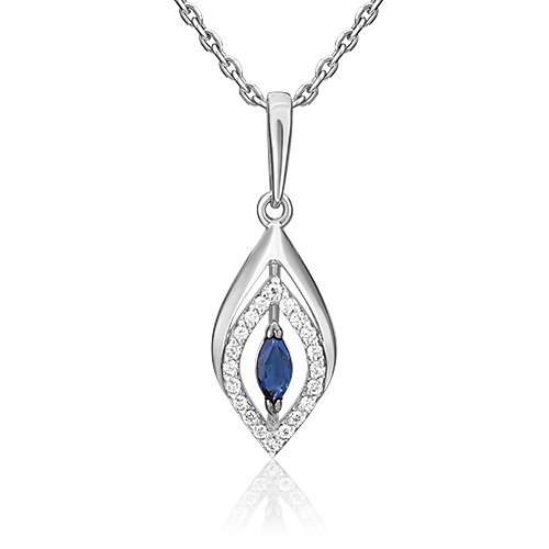 

Кулон из белого золота PLATINA jewelry 03-0536-00-105-1120-30, сапфир/бриллиант, 03-0536-00-105-1120-30