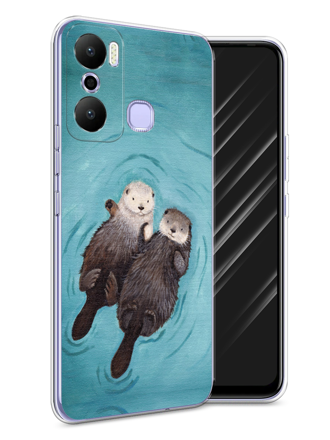 

Чехол Awog на Infinix Hot 20 Play "Парочка бобров", Голубой, 3103550-10
