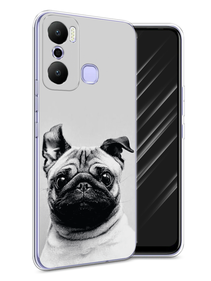 

Чехол Awog на Infinix Hot 20 Play "Ушастый мопс", Серый, 3103550-1
