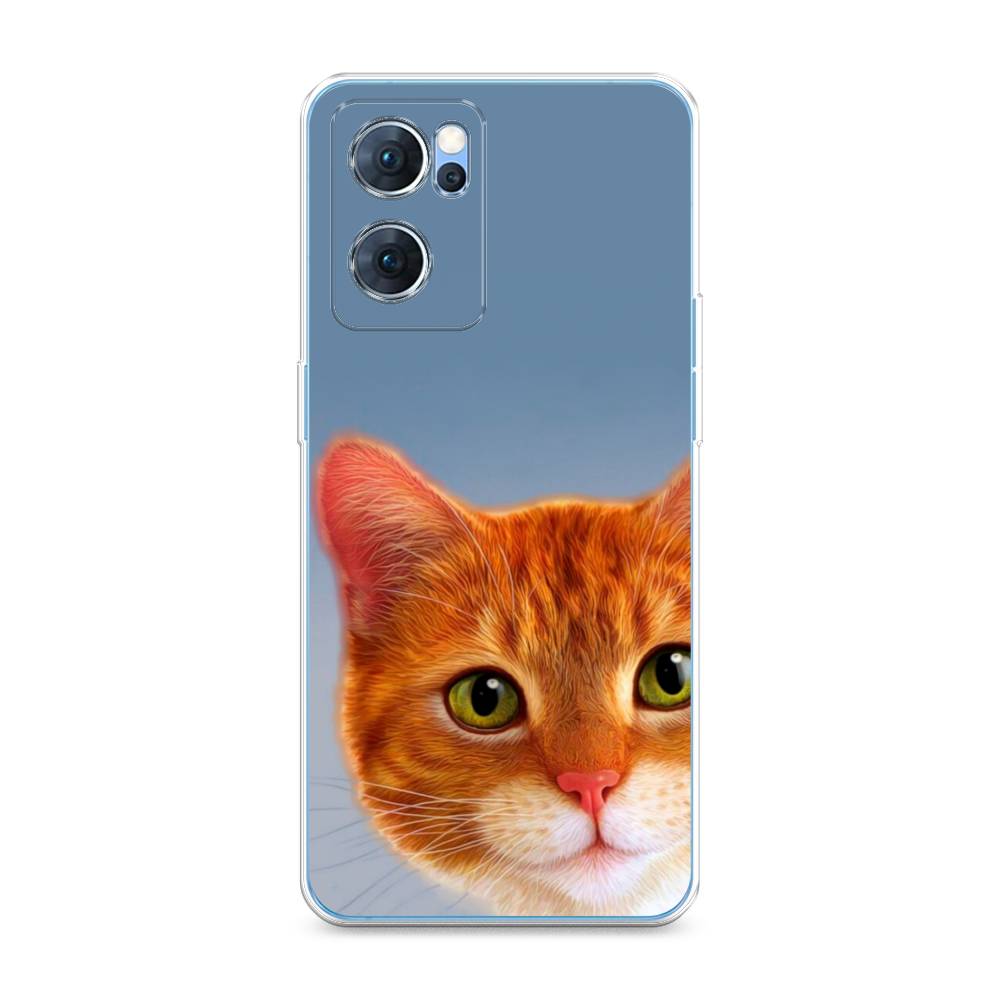 

Чехол для Oppo Reno 7 5G "Любопытный котик", Коричневый, 258150-1