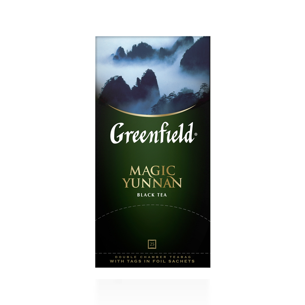 Чай greenfield magic. Гринфилд чай Мэджик Юньнань. Чай черный Greenfield Magic Yunnan 100г. Чай Гринфилд Меджик Юньнань 25п.