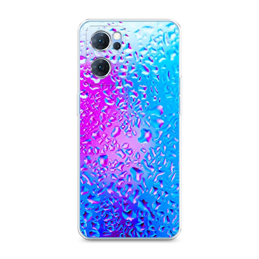 

Чехол для Oppo Reno 7 5G "Капли на стекле", Голубой;розовый, 258150-3