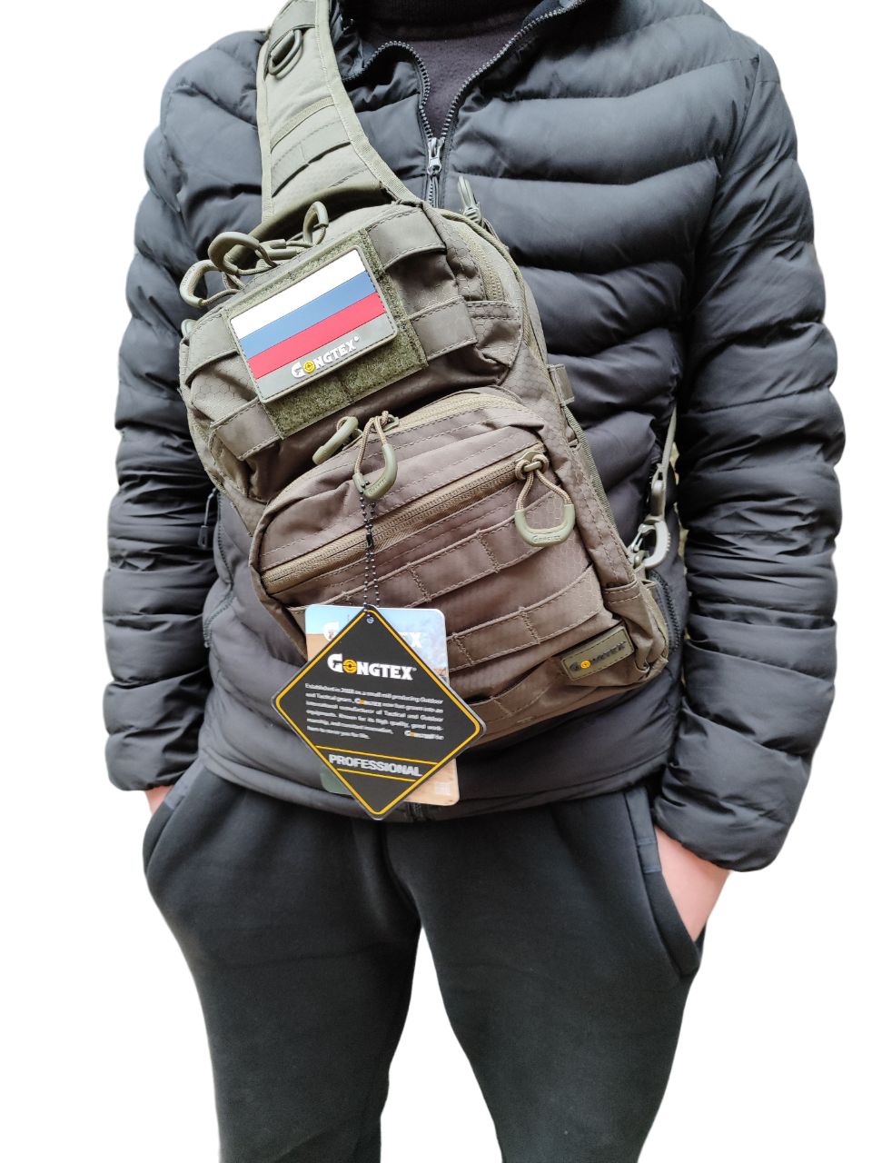 

Рюкзак однолямочный/сумка кобура нагрудная Шторм 6.5 литров олива, Зеленый, 645634564564534