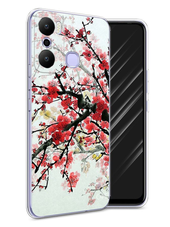 

Чехол Awog на Infinix Hot 20 Play "Сакура", Розовый;черный, 3103550-4
