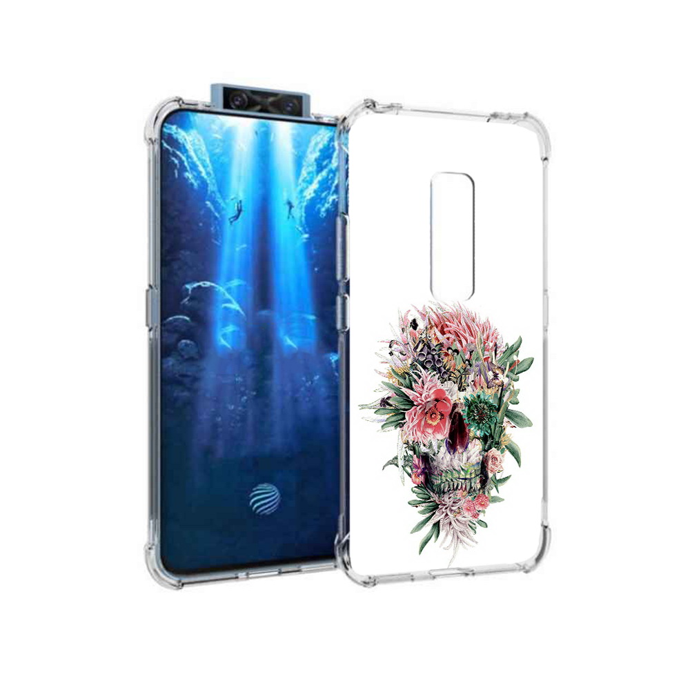 

Чехол MyPads Tocco для Vivo V17 Pro череп из цветов (PT226965.387.677), Прозрачный, Tocco