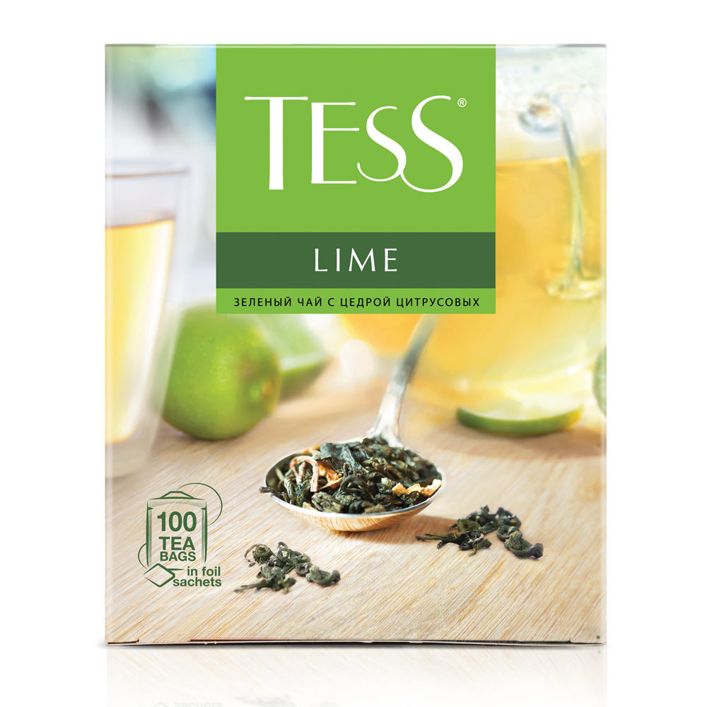 Чай зелёный Tess Lime, 100 пакетиков