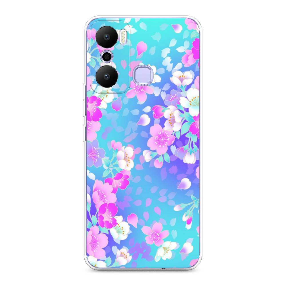 

Чехол Awog на Infinix Hot 20 Play "Яблоневые цветы", Голубой;розовый;белый, 3103550-8