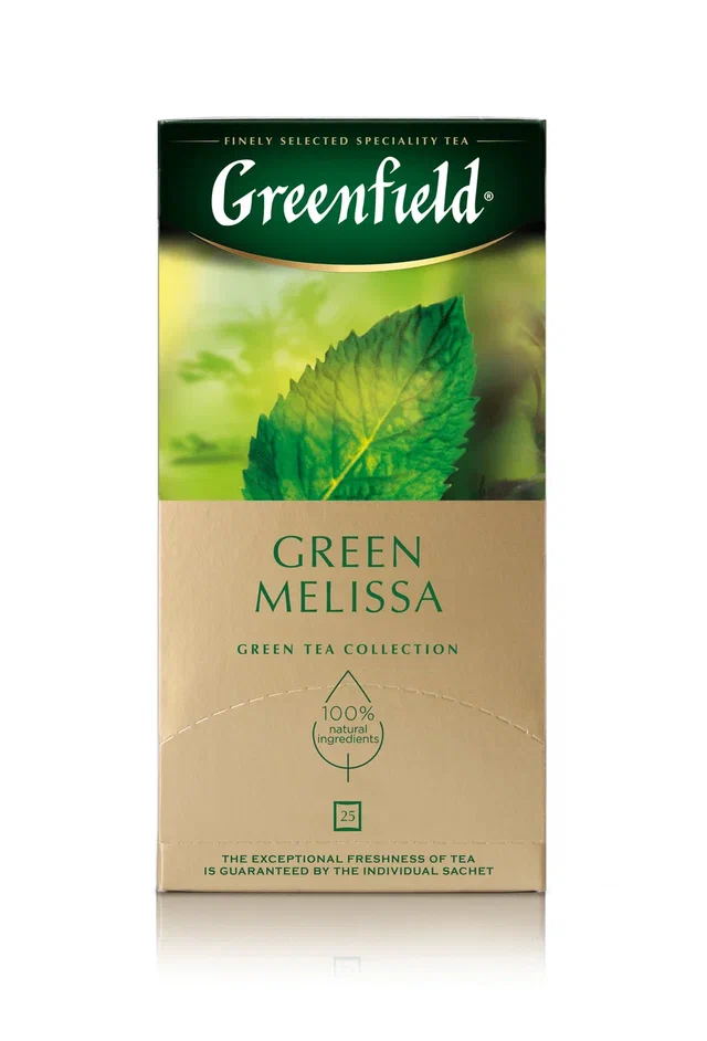 фото Чай зелёный greenfield green melissa, 25 пакетиков