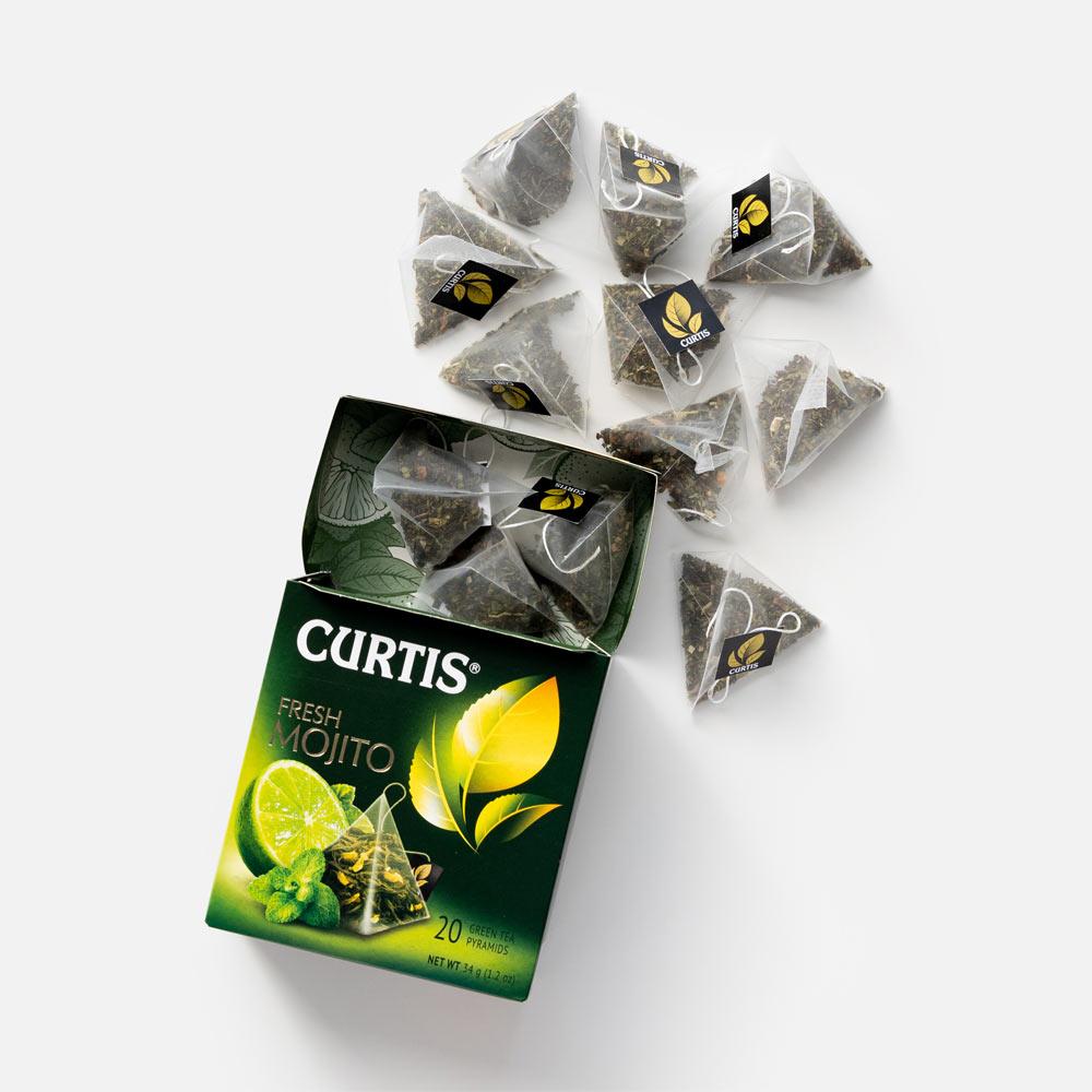 Чай зеленый CURTIS Fresh Mojito, мохито, мята, цедра и лемонграсс, 20 пирамидок