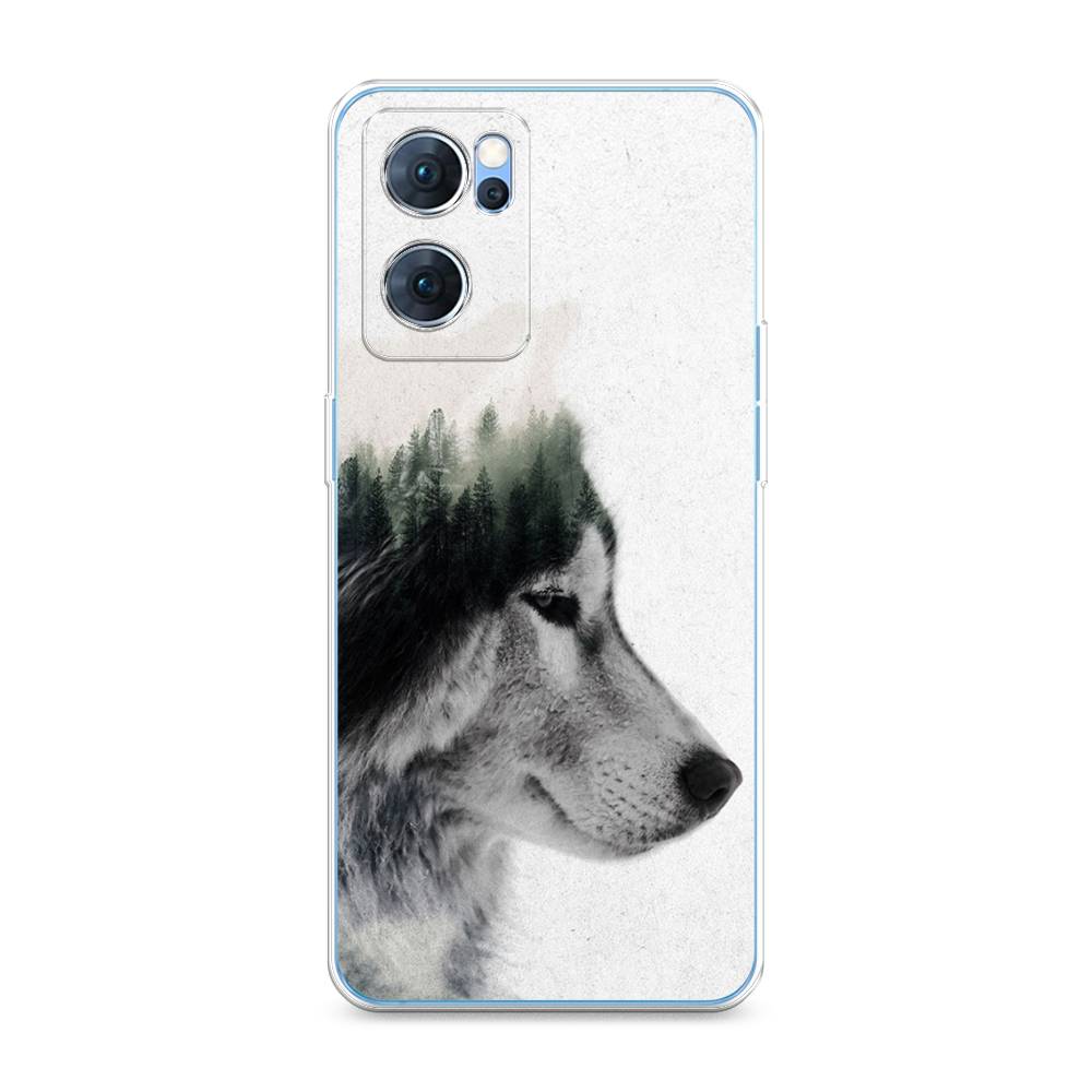 

Чехол для Oppo Reno 7 5G "Волк лес", Серый;белый, 258150-1