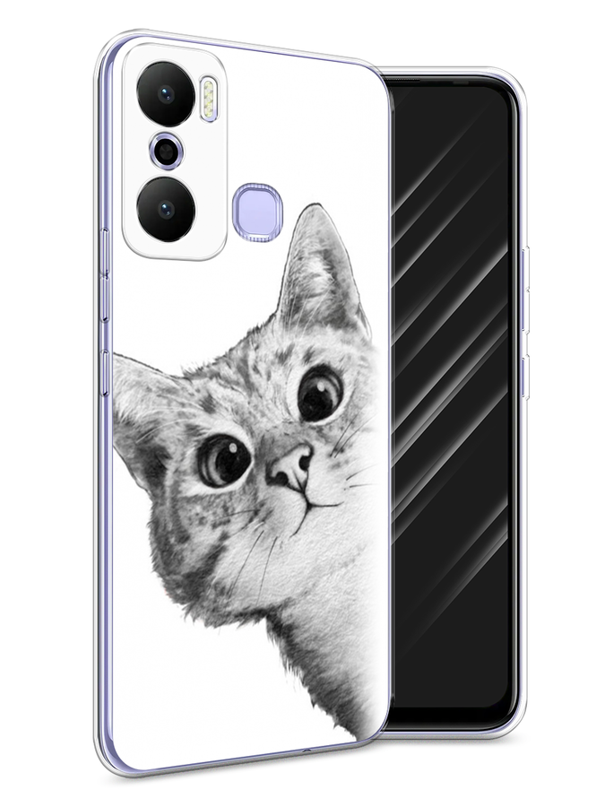 

Чехол Awog на Infinix Hot 20 Play "Кот рисунок черно-белый", Черный, 3103550-1