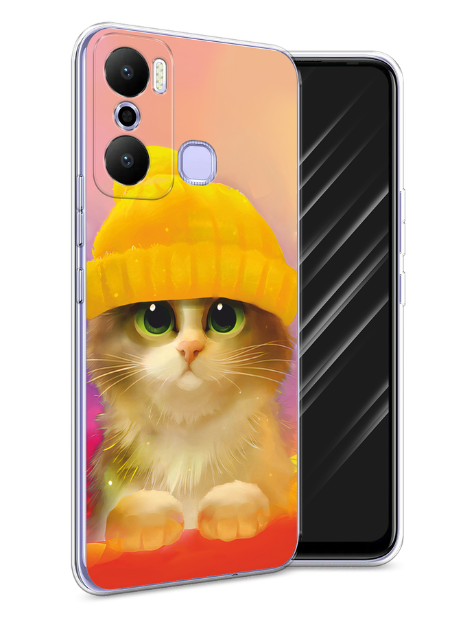 

Чехол Awog на Infinix Hot 20 Play "Котенок в желтой шапке", Желтый, 3103550-2