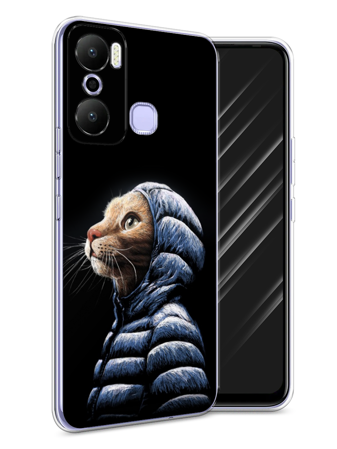 

Чехол Awog на Infinix Hot 20 Play "Кот в капюшоне", Черный;бежевый;синий, 3103550-2