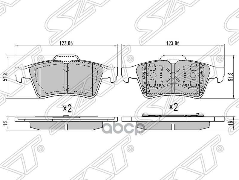 

Колодки Тормозные Зад Mazda 3 03-13/Ford Focus Ii/Iii/Iv 04- Sat арт. STC2Y32648ZA
