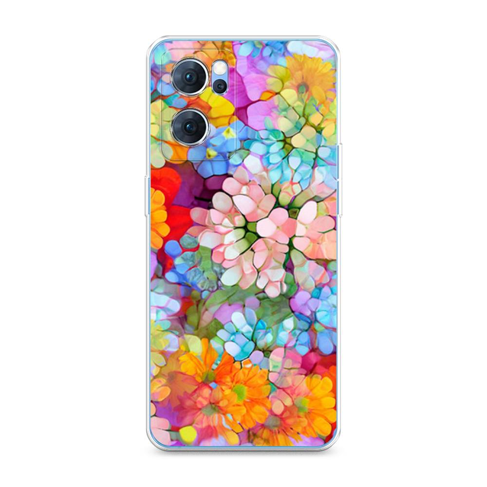 

Чехол для Oppo Reno 7 5G "Цветы витраж", Оранжевый;розовый;голубой, 258150-3