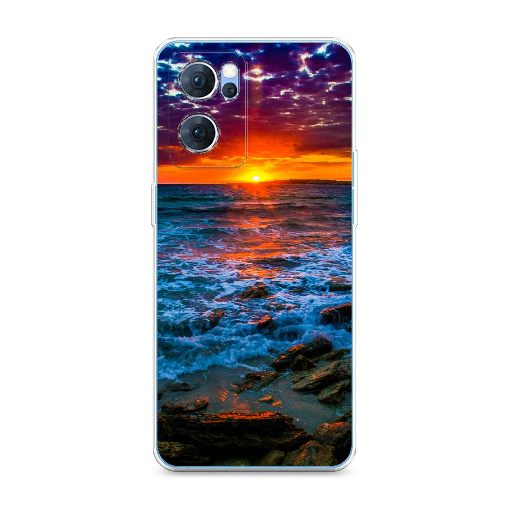 

Чехол для Oppo Reno 7 5G "Закат 1", Оранжевый;синий, 258150-2