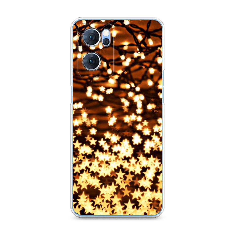 

Чехол на Oppo Reno 7 5G "Новогодняя гирлянда", Золотистый, 258150-5