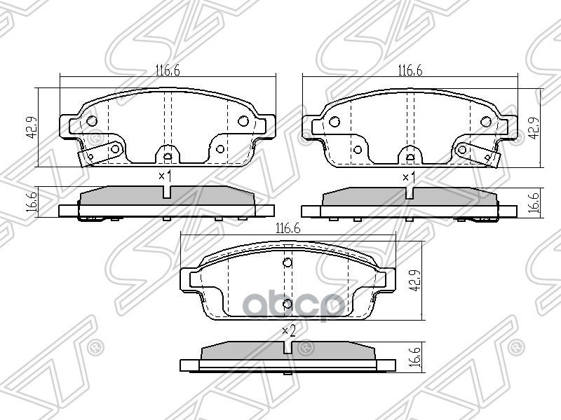 

Колодки Тормозные Зад Chevrolet Cruze 1/6/1/8 09- Sat арт. ST13319294