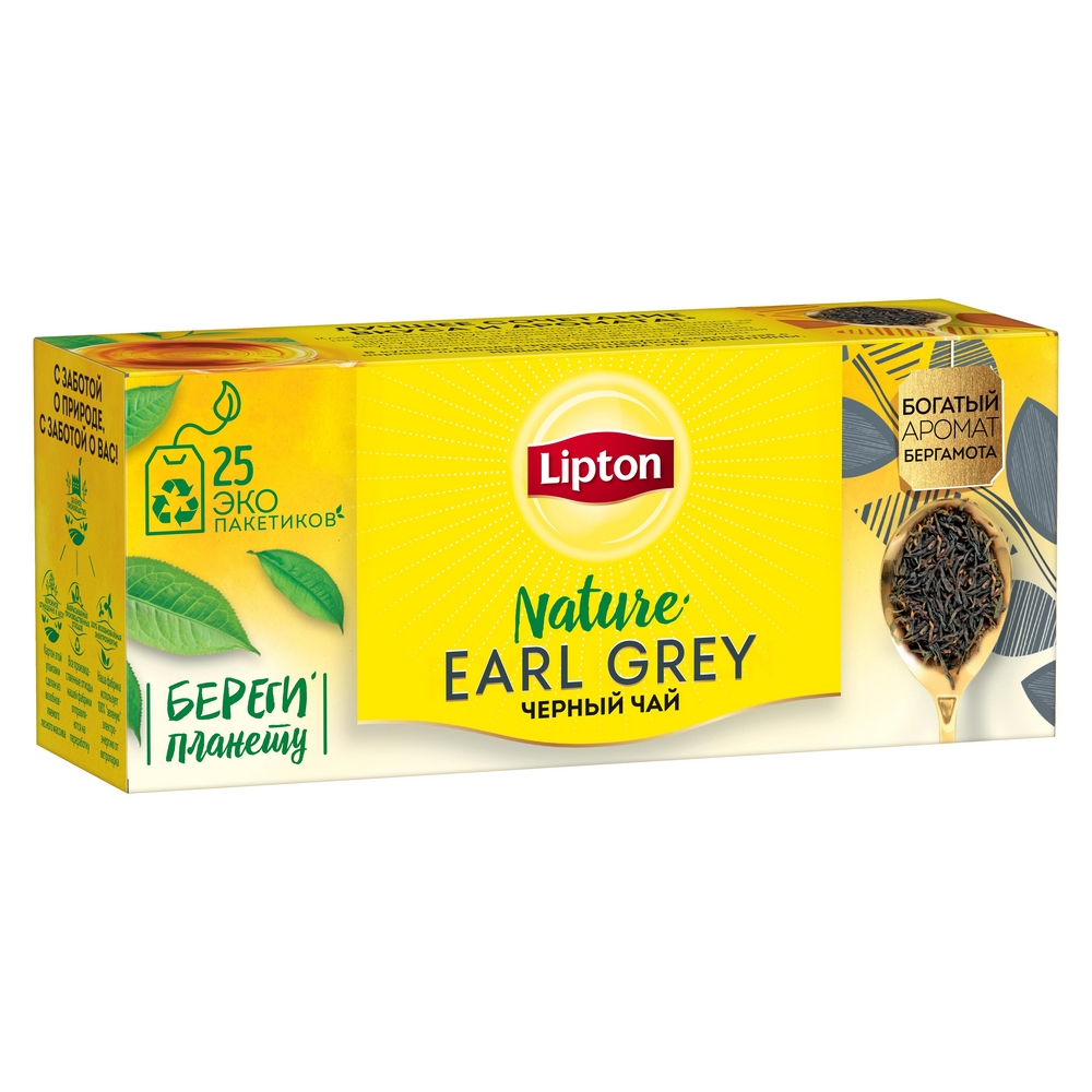 фото Чай черный lipton earl grey 25 пакетиков