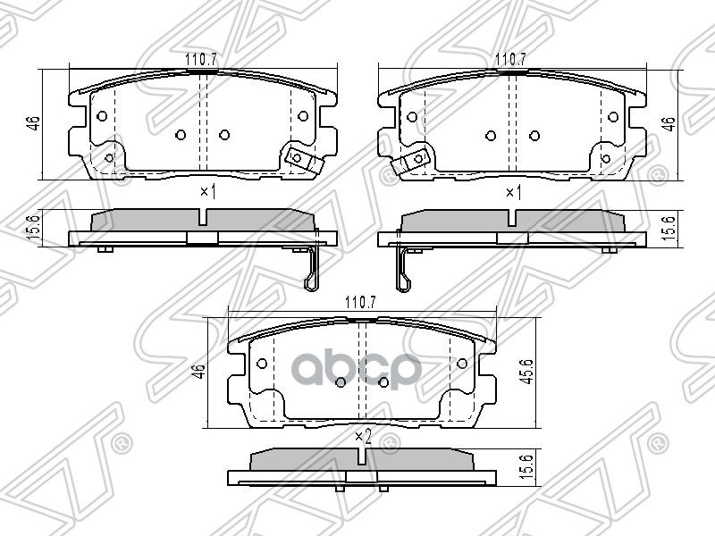 

Колодки Тормозные Зад Hyundai Terracan 01-/Chevrolet Captiva 06-/Opel Antara 06- Sat арт.