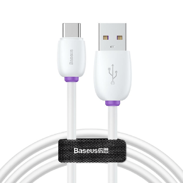 фото Кабель baseus usb type-с 1m 5a charge cable белый сatzs-02