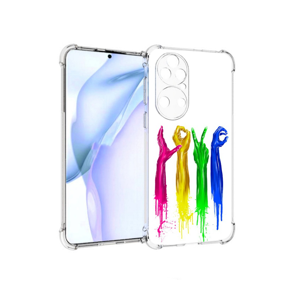 

Чехол MyPads Tocco для Huawei P50 яркие руки love, Прозрачный, Tocco