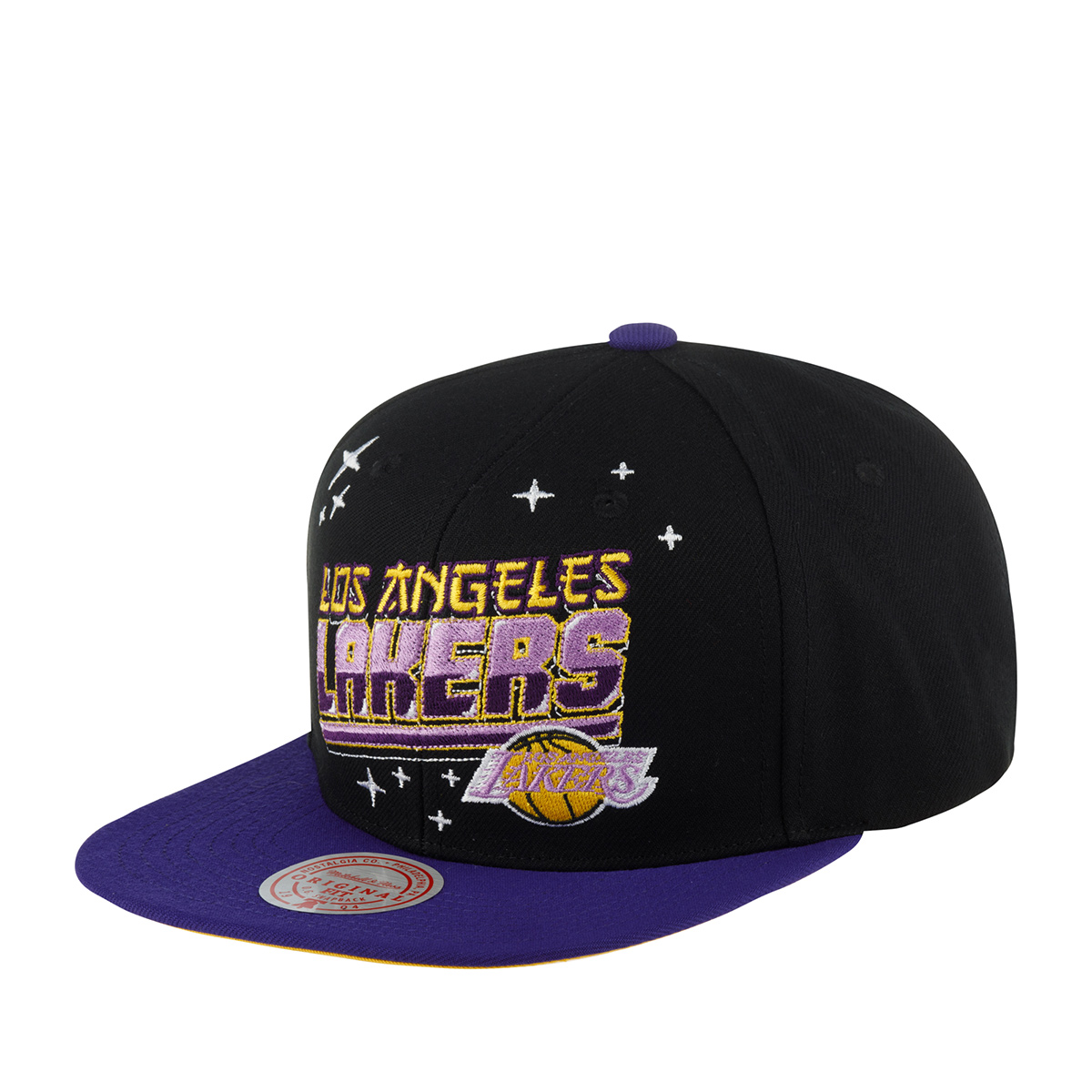 Бейсболка Mitchell & Ness HHSS5472-LALYYPPPBLCK Los Angeles Lakers NBA черная, one size